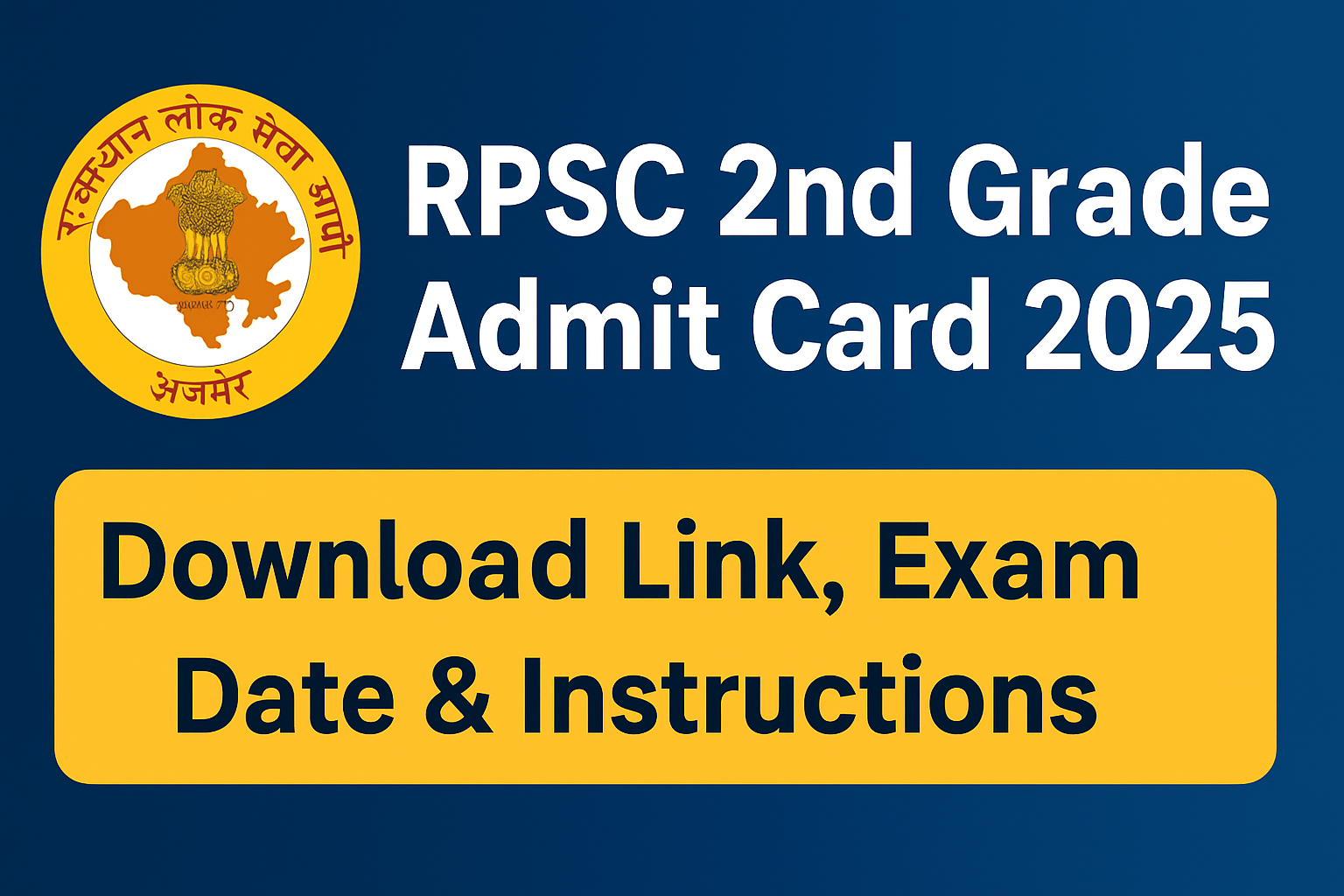 RPSC 2nd Grade Admit Card 2025